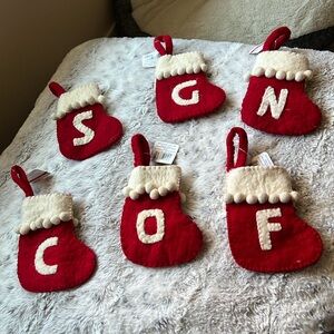 Six mini stockings -  letters S G N C O F